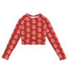 Camiseta roja corta de mangas largas "El Camino del Dragón", ropa inspirada en China, top oriental para yoga o tai chi. Colección Tao - Imagen 2