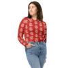 Camiseta roja corta de mangas largas "El Camino del Dragón", ropa inspirada en China, top oriental para yoga o tai chi. Colección Tao - Imagen 3